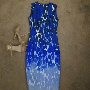 Blue and white dress